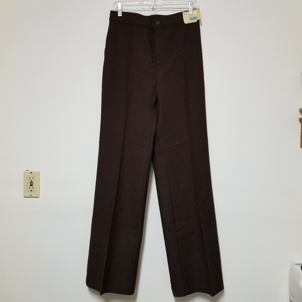 Vintage Levi's Women's Dacron Pants Brown Sz 14 - Picture 2 of 5